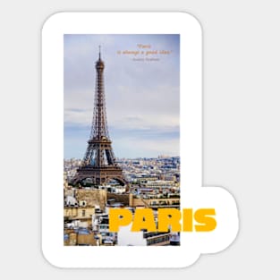 Parisian Dreams: Inspiring Quotes for the City of Light '' PARIS '' Sticker